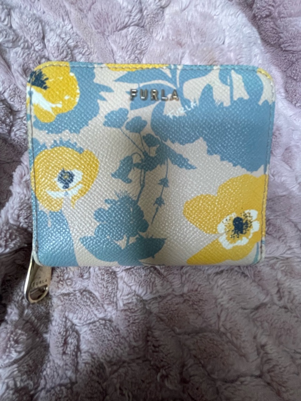 Furla Bifold Compact Floral Zip-Around Wallet